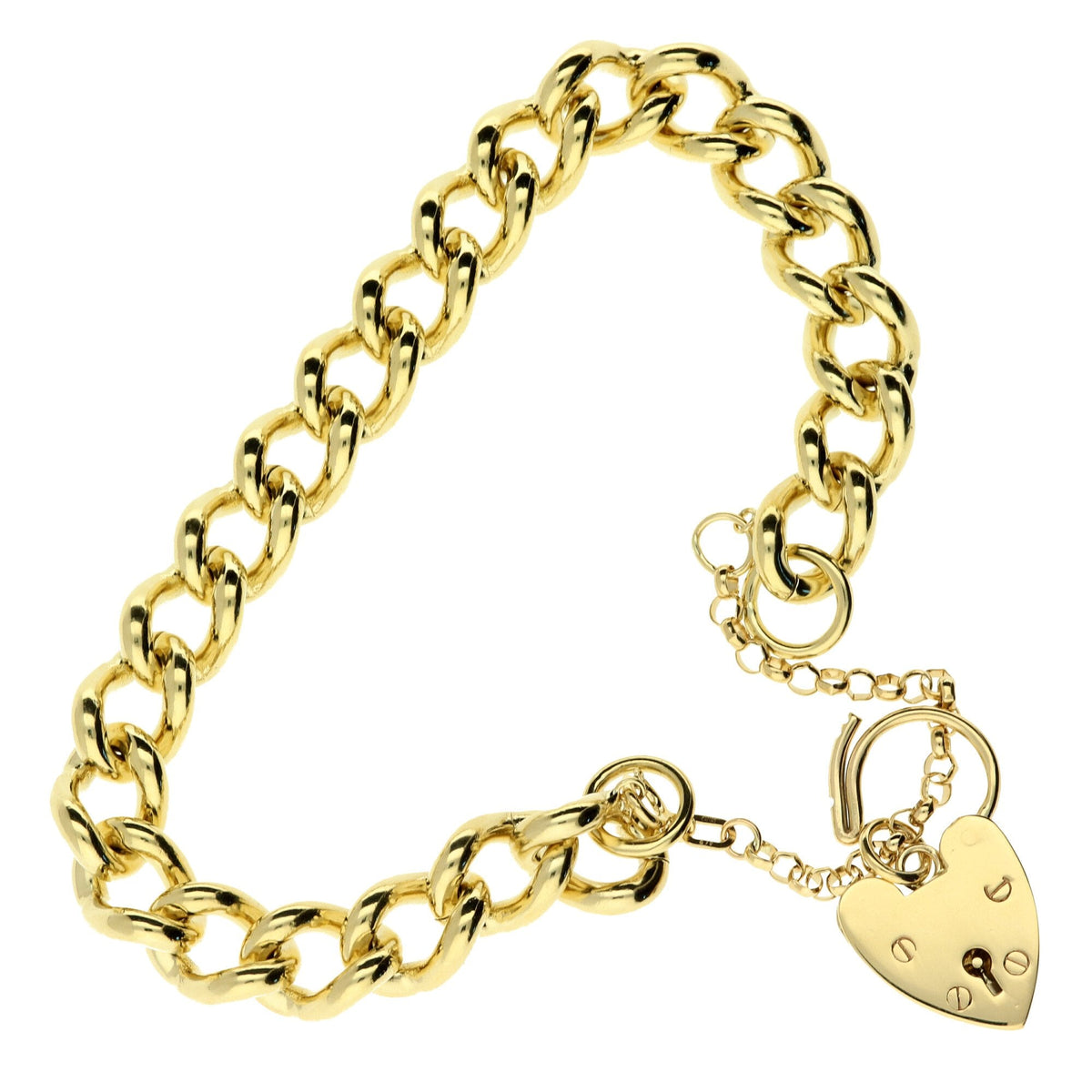 9ct Yellow Gold Heavy Ladies Charm Bracelet - 64.5g