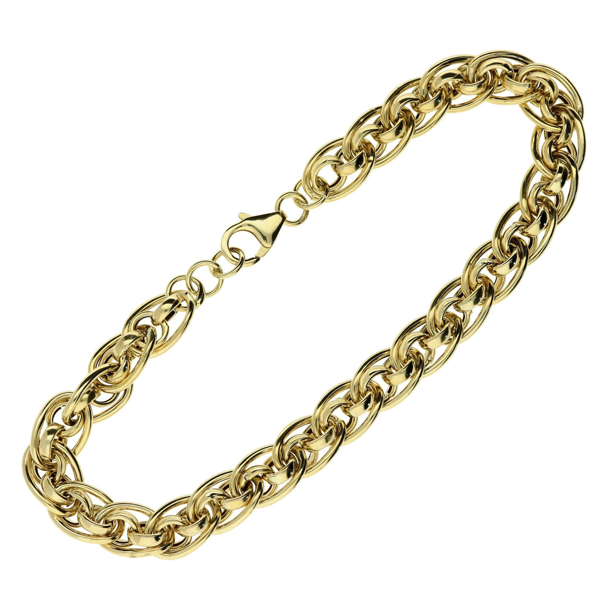 9ct Yellow Gold Fancy 8 inch Bracelet - 12.2g