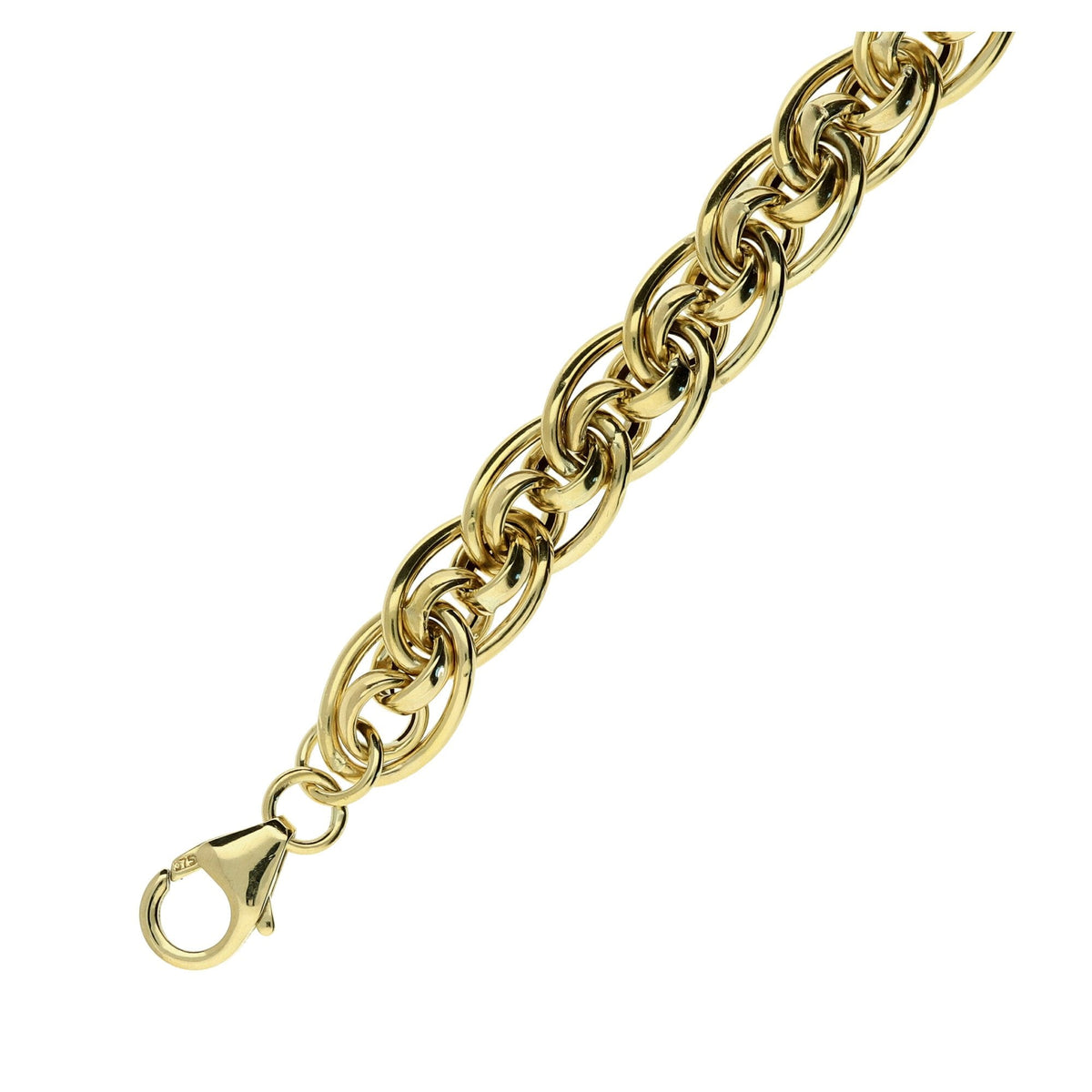 9ct Yellow Gold Fancy 8 inch Bracelet - 12.2g