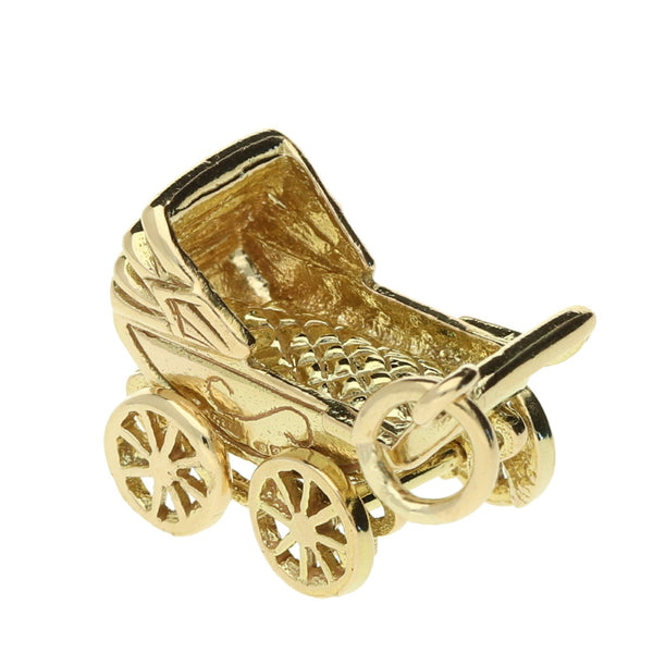 9ct Yellow Gold Pram Charm - 4.5g