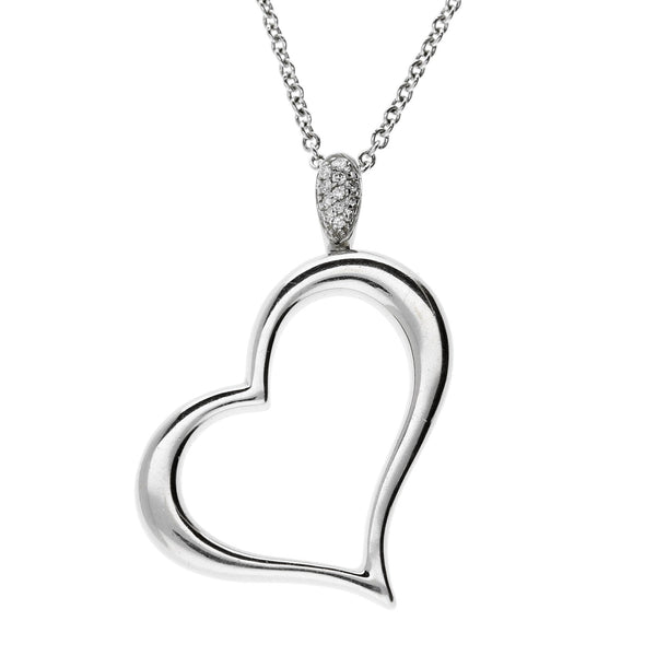 18ct White Gold Piaget Diamond Heart Pendant