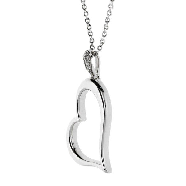 18ct White Gold Piaget Diamond Heart Pendant