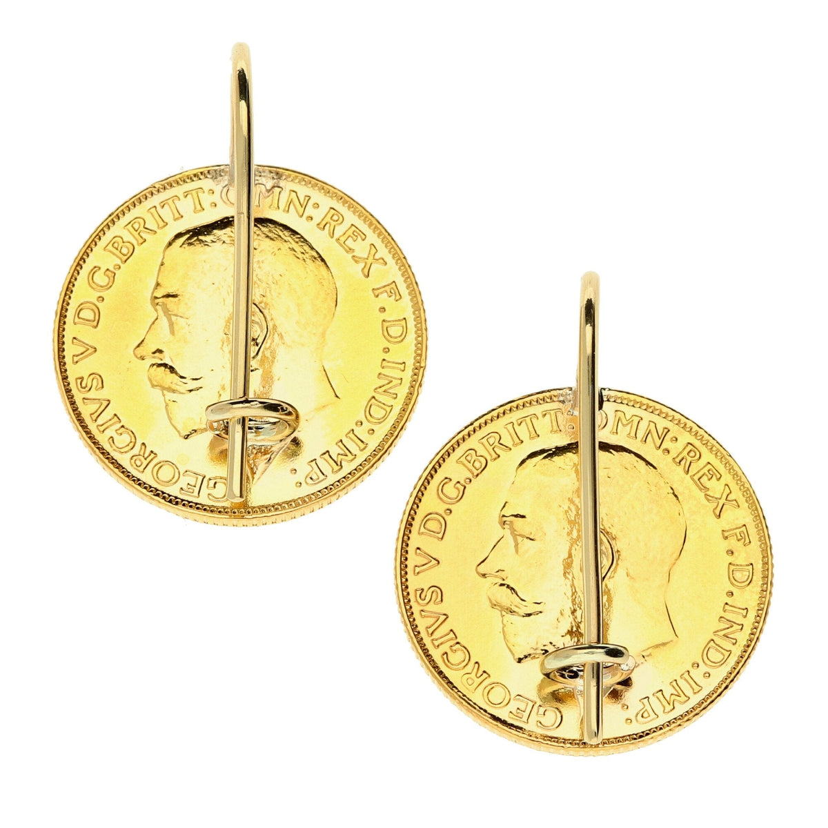 Gold 1928 Full Sovereign Earrings - 17.1g