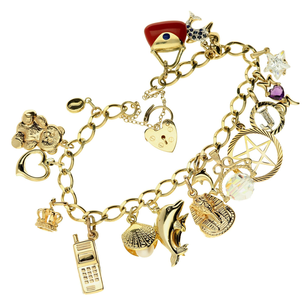 9ct Yellow Gold Charm Bracelet - 22.6g