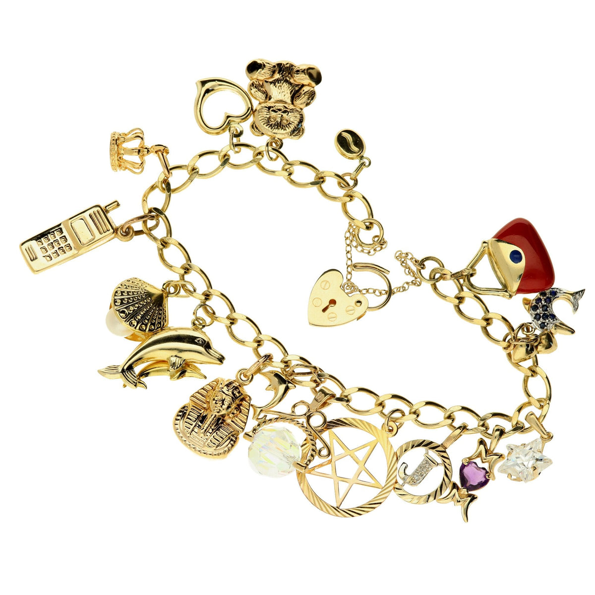 9ct Yellow Gold Charm Bracelet - 22.6g