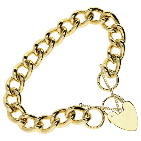 9ct Yellow Gold Heavy Ladies Charm Bracelet - 82.5g