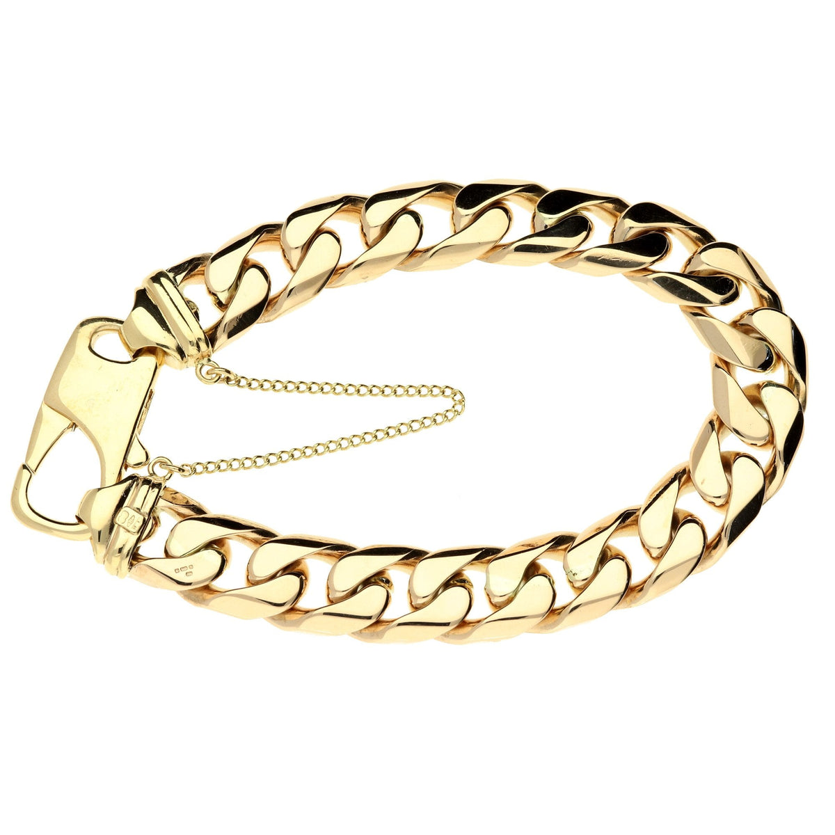 Gents Gold Curb Bracelet - 77.7g