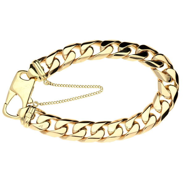 Gents Gold Curb Bracelet - 77.7g