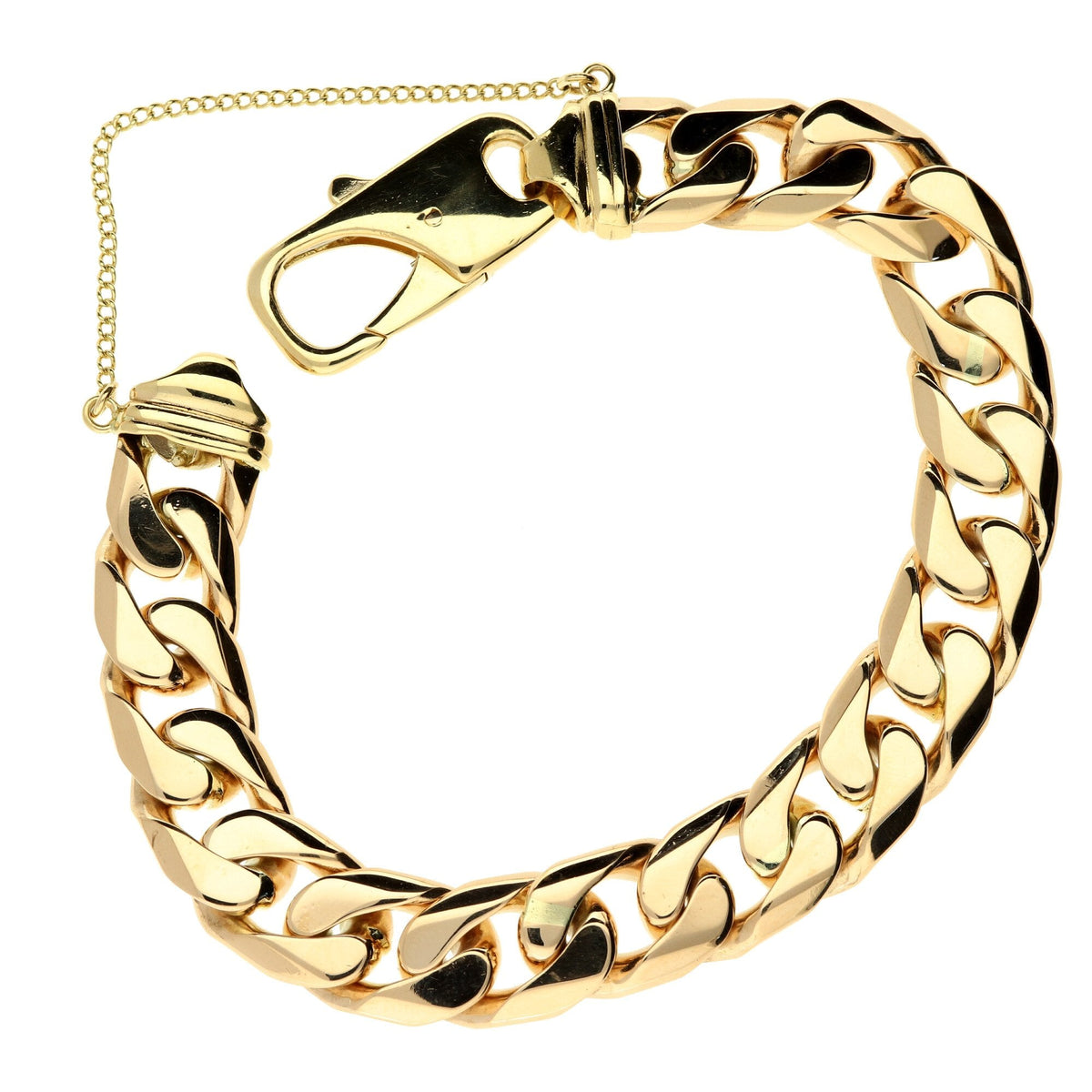 Gents Gold Curb Bracelet - 77.7g