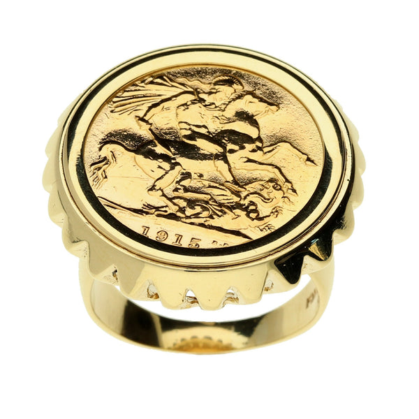 Gold 1915 Full Sovereign Ring - 16.10g