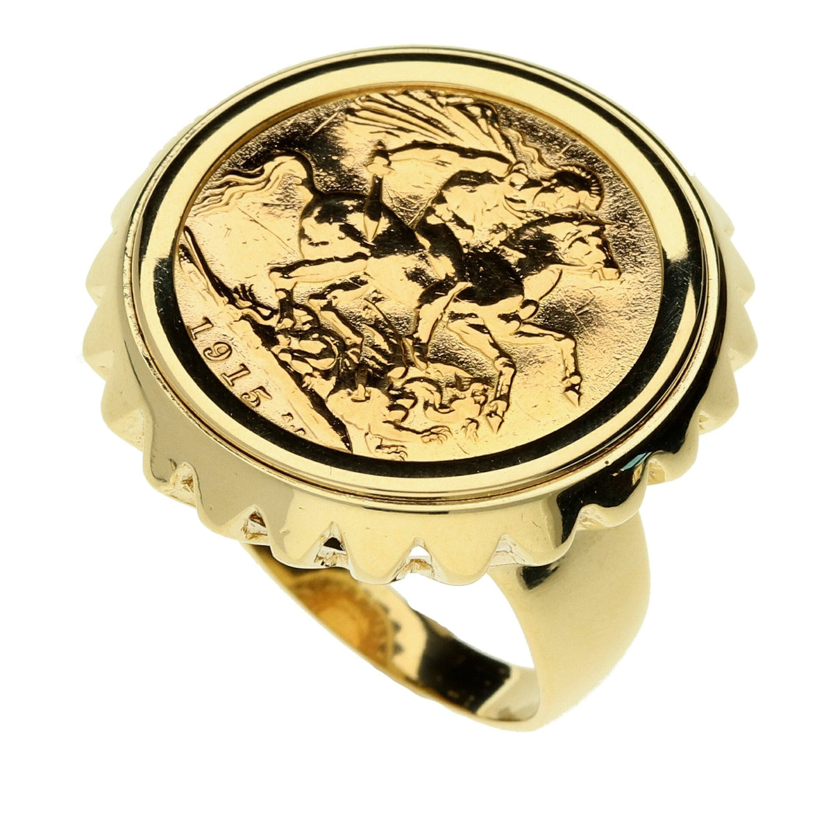 Gold 1915 Full Sovereign Ring - 16.10g