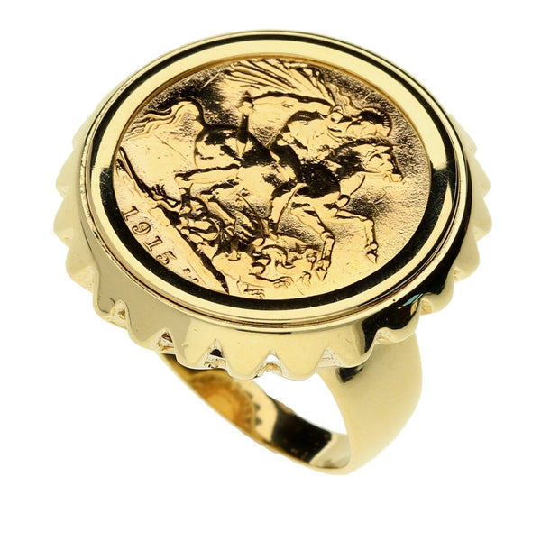 Gold 1915 Full Sovereign Ring - 16.10g