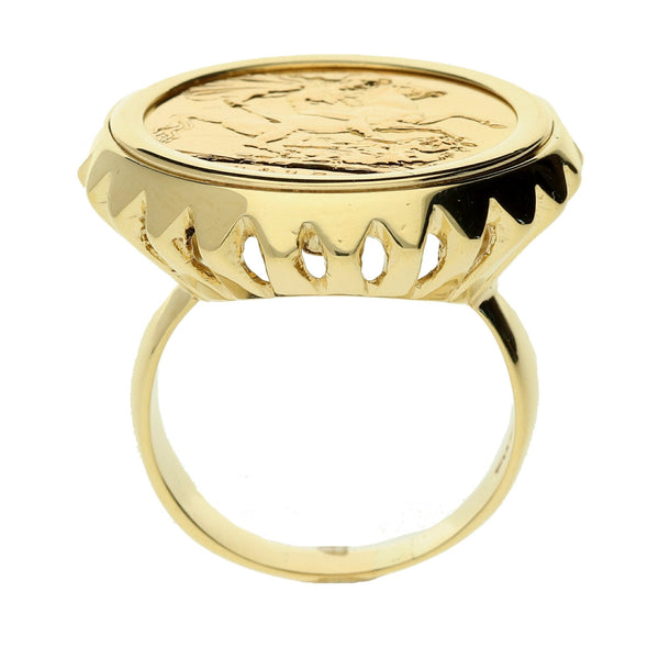 Gold 1915 Full Sovereign Ring - 16.10g