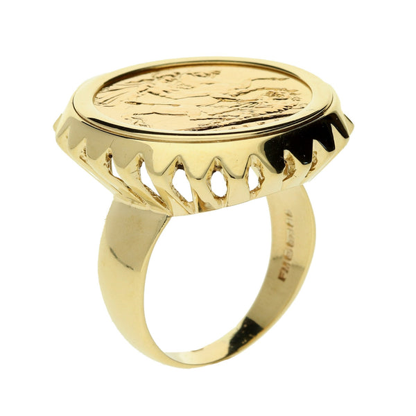 Gold 1915 Full Sovereign Ring - 16.10g