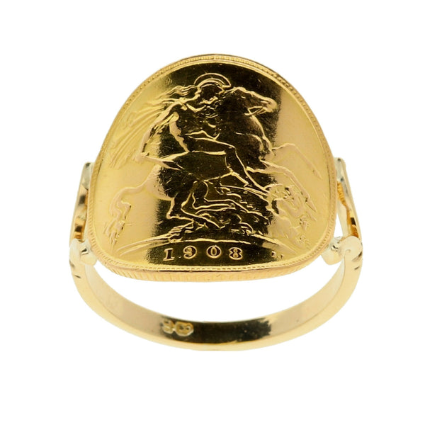 1908 Bent-Over Half Sovereign Ring - 5.10g