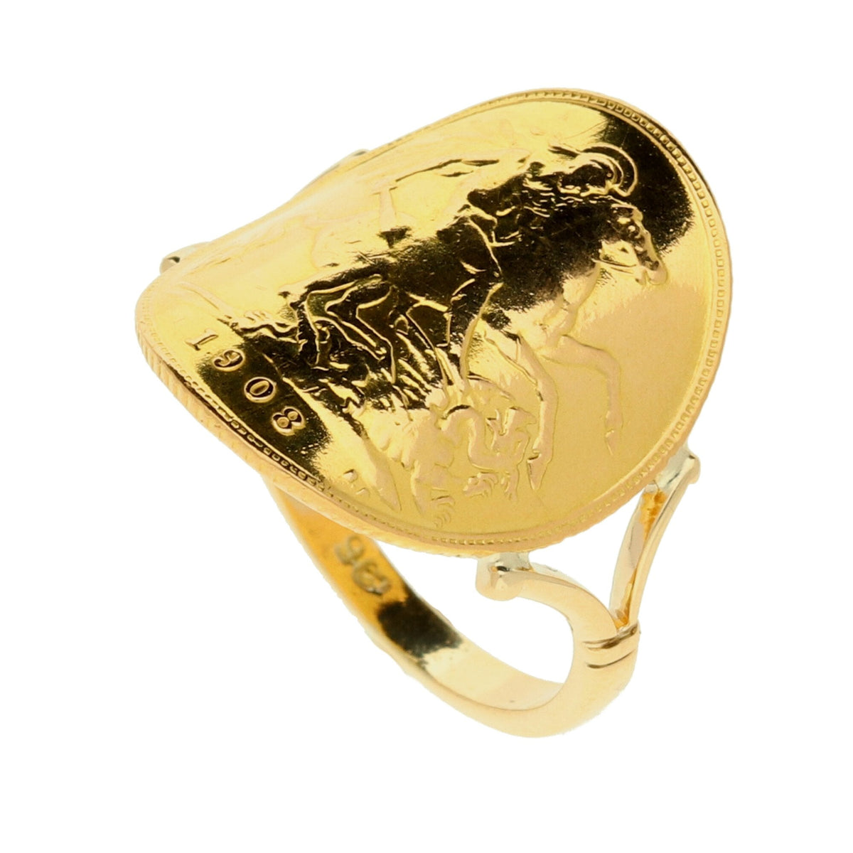 1908 Bent-Over Half Sovereign Ring - 5.10g