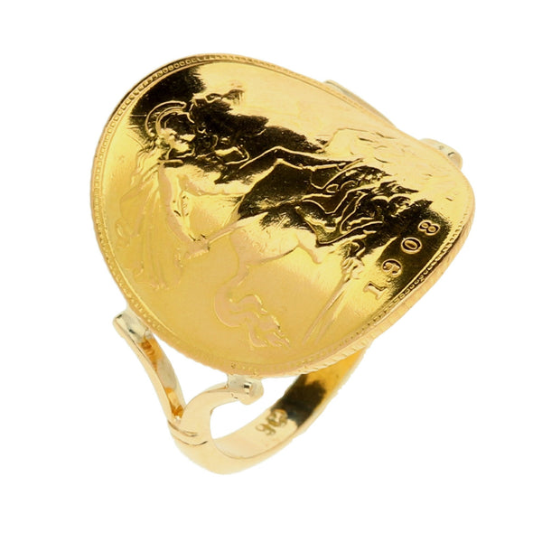 1908 Bent-Over Half Sovereign Ring - 5.10g