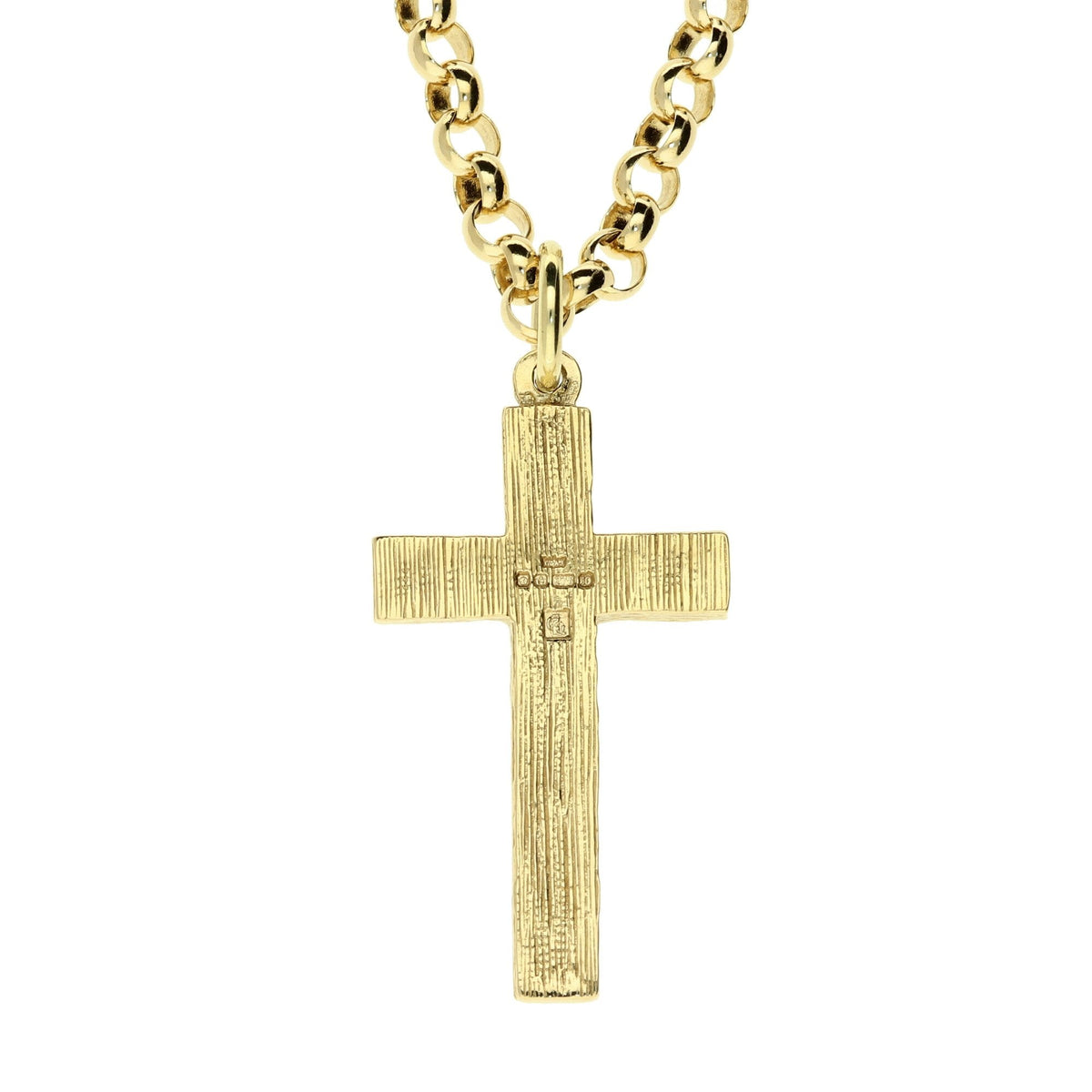 9ct Yellow Gold Cross & Chain - 28.8g