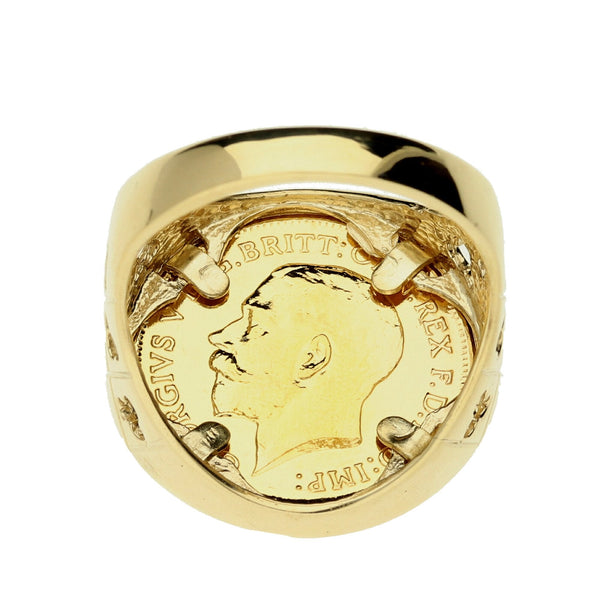 1982 Gold Half Sovereign Ring - 9.8g