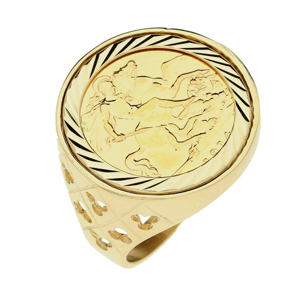 1982 Gold Half Sovereign Ring - 9.8g
