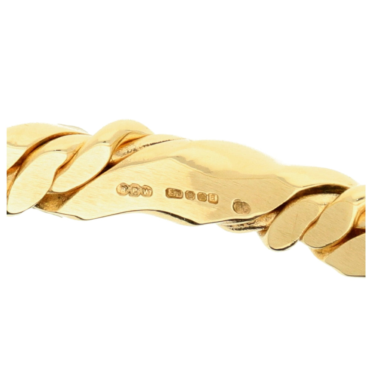 9ct Yellow Gold Twist Style Bangle - 26.4g