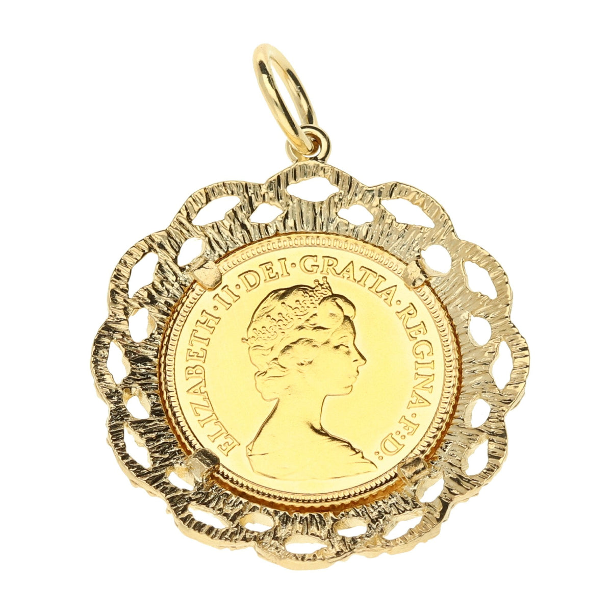 1982 Gold Half Sovereign Pendant - 7.3g