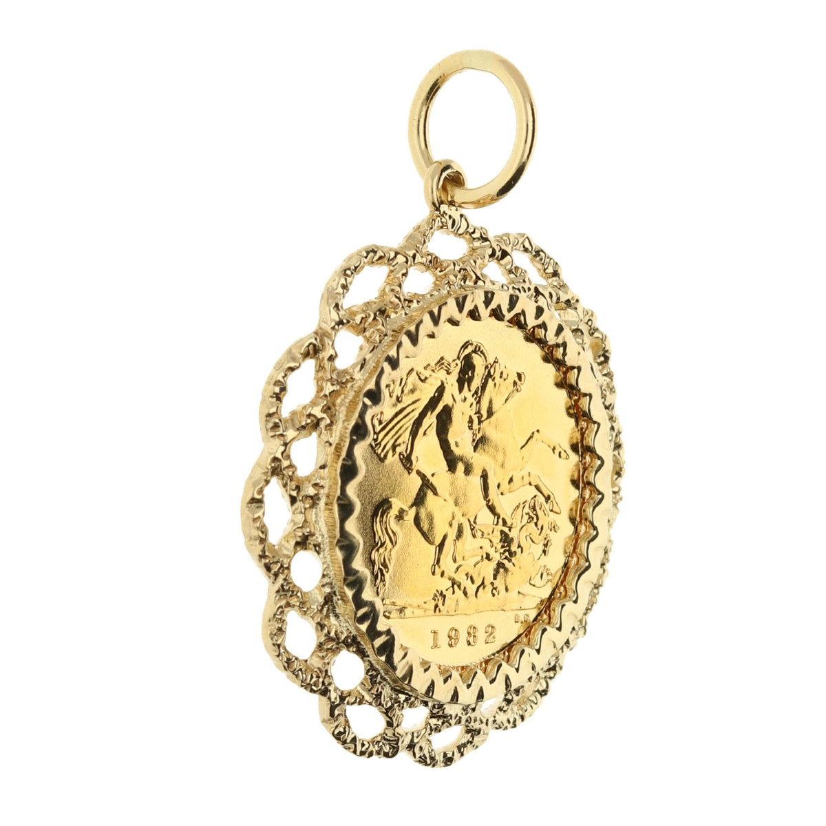 1982 Gold Half Sovereign Pendant - 7.3g