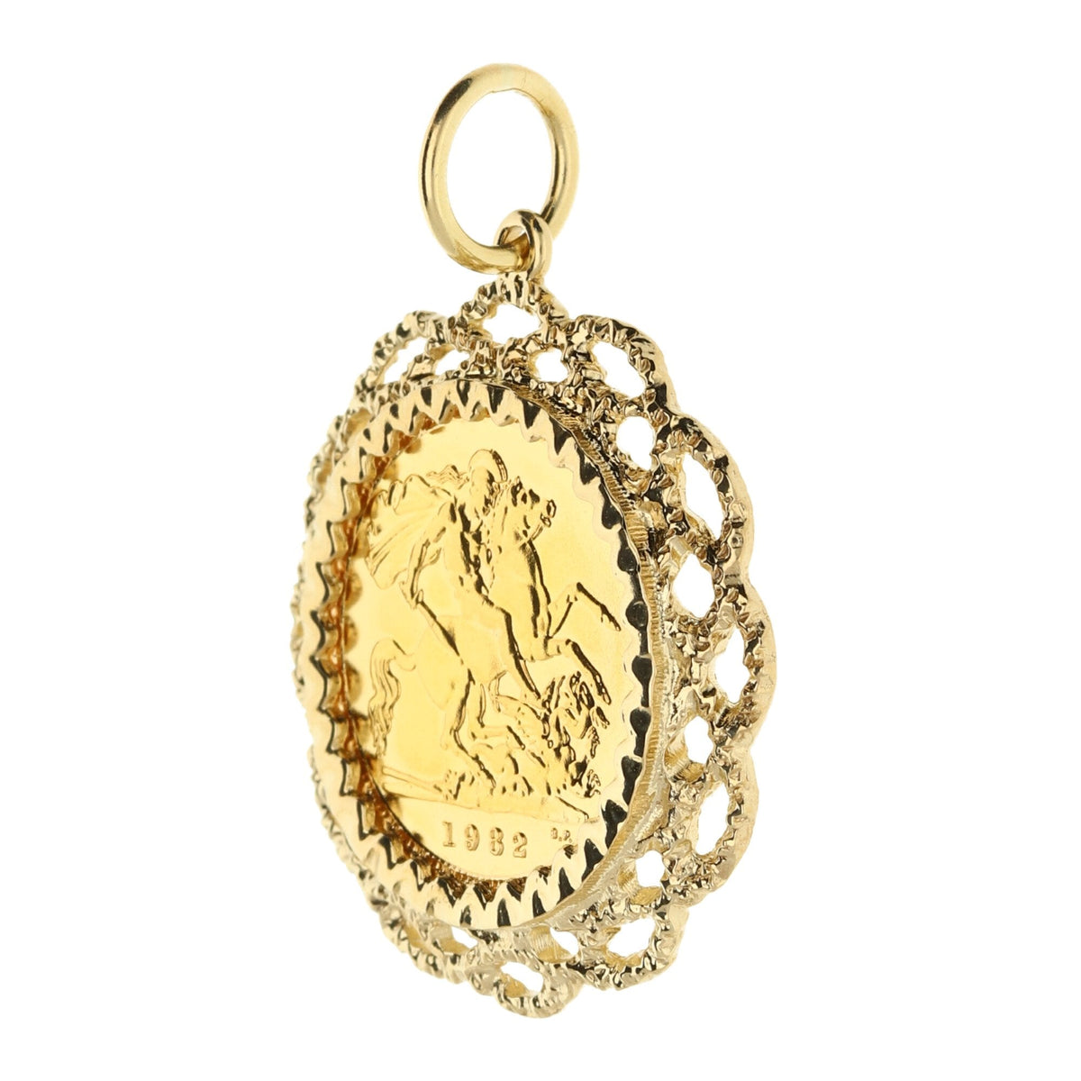 1982 Gold Half Sovereign Pendant - 7.3g