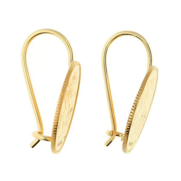1982 Gold Half-Sovereign Earrings - 8.9g