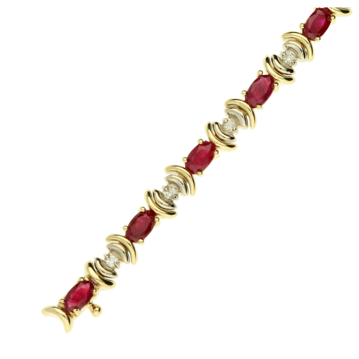 14ct Gold Diamond & Ruby Bracelet