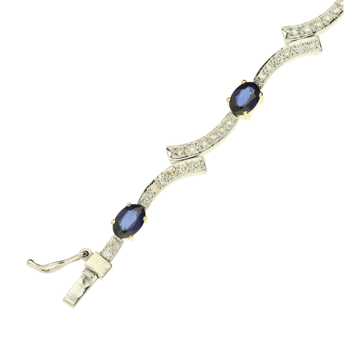 14ct Gold Diamond & Sapphire Bracelet