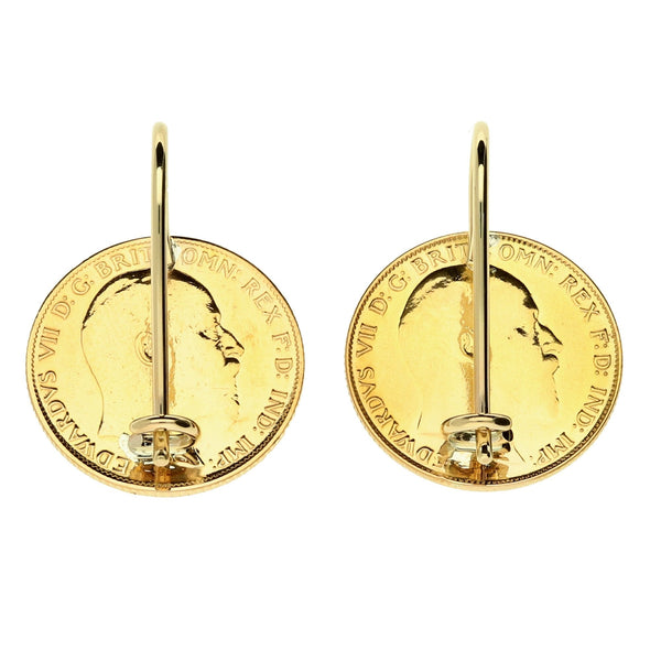 1903 & 1909 Gold Half-Sovereign Earrings - 8.9g
