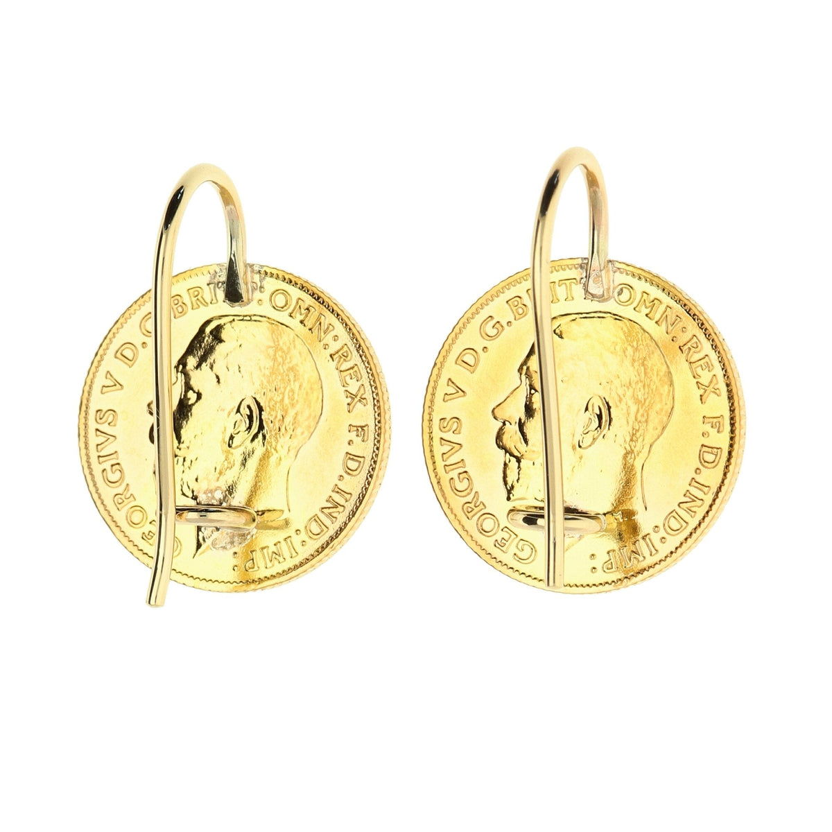 1911 & 1912 Gold Half-Sovereign Earrings - 9.0g
