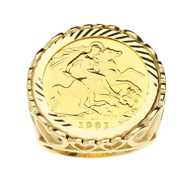 1931 Gold Full Sovereign Ring - 15.8g