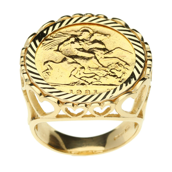 1931 Gold Full Sovereign Ring - 15.8g