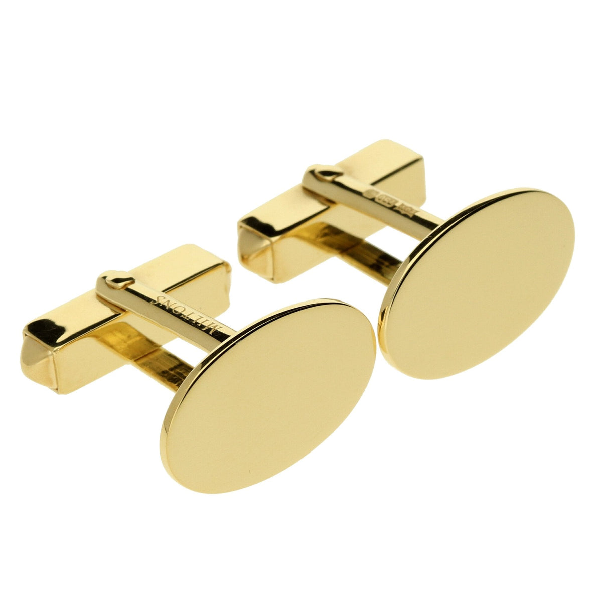 18ct Yellow Gold Miltons Oval Cufflinks - 11.9g
