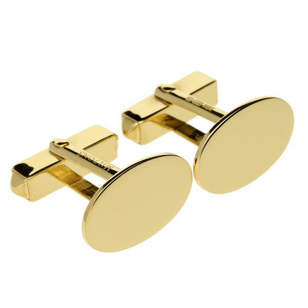 18ct Yellow Gold Miltons Oval Cufflinks - 11.9g