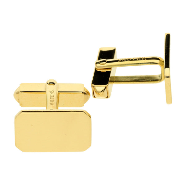 18ct Yellow Gold Miltons Diamonds Rectangular Cufflinks - 14.7g