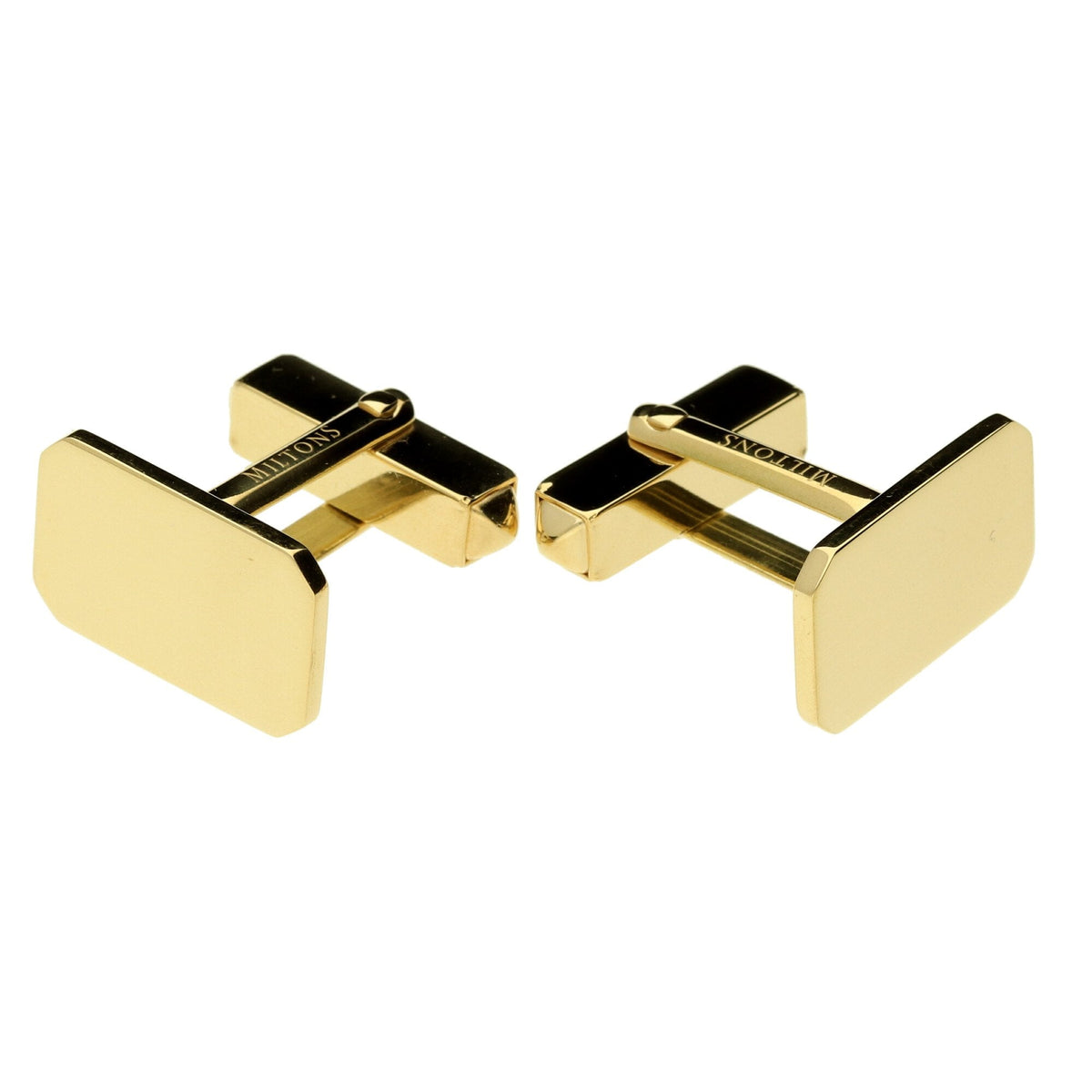 18ct Yellow Gold Miltons Diamonds Rectangular Cufflinks - 14.7g