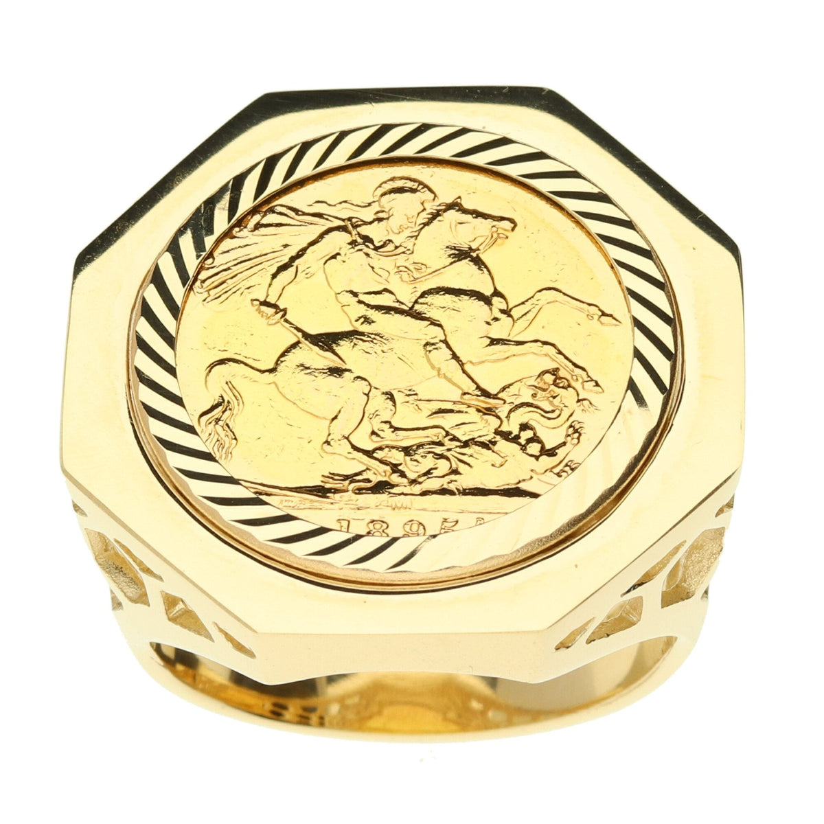 1895 Gold Full Sovereign Ring - 21.0g