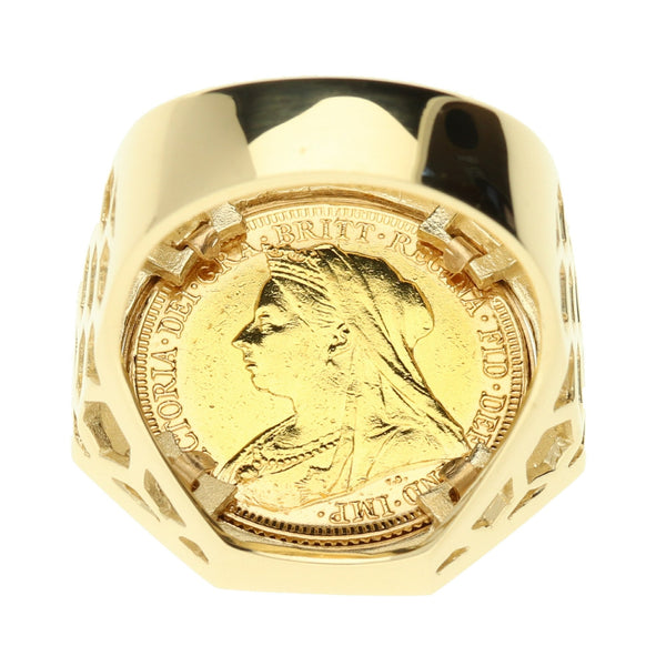 1895 Gold Full Sovereign Ring - 21.0g