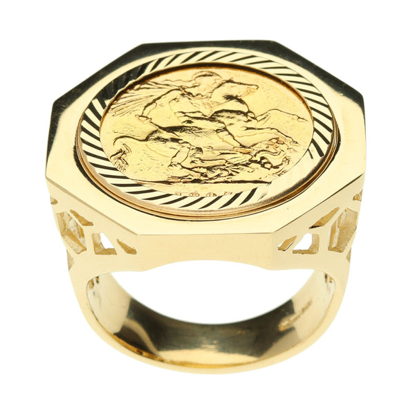 1895 Gold Full Sovereign Ring - 21.0g