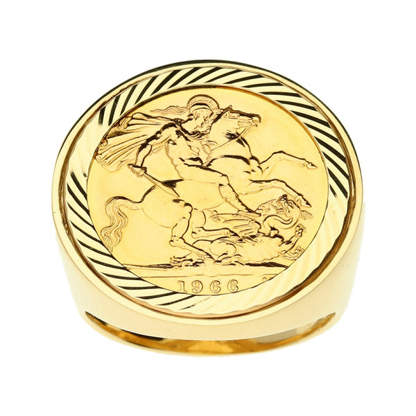 1966 Gold Full Sovereign Ring - 18.7