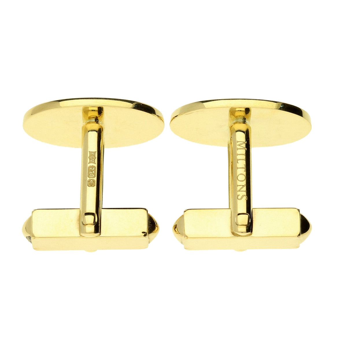 18ct Yellow Gold Oval Cufflinks - 14.8g