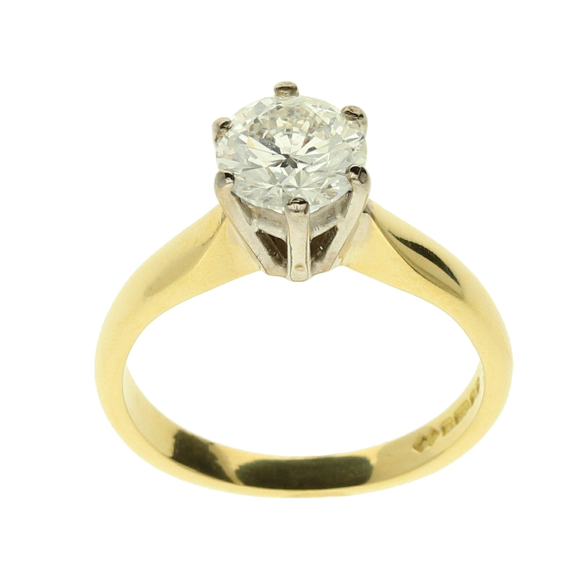 18ct Yellow Gold Six Claw Engagement Ring - 0.80ct