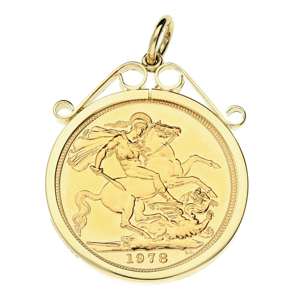 1978 Queen Elizabeth II Full Sovereign Plain Pendant - 9.7g