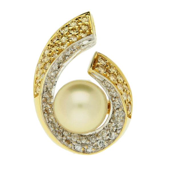 South Sea Pearl and Diamond Pendant 1.80ct