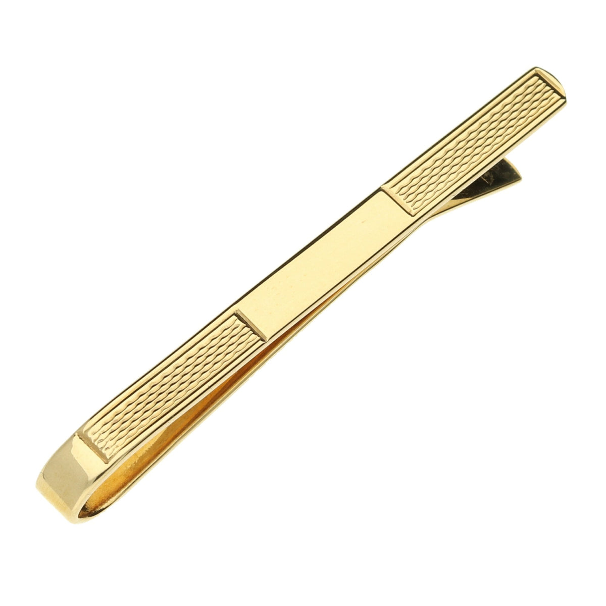 9ct Yellow Gold Patterned Tie Slide - 3.10g