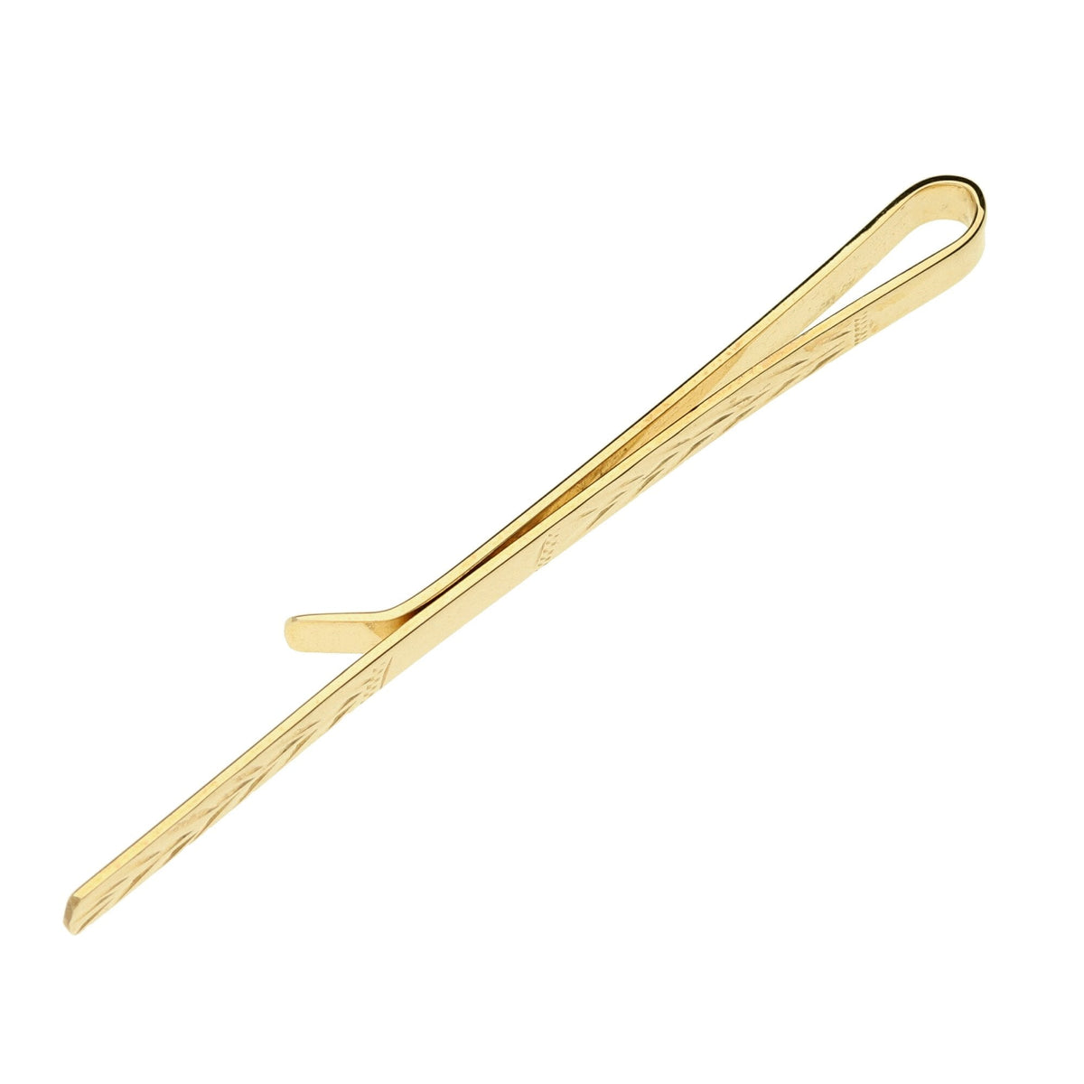 9ct Yellow Gold Patterned Tie Slide - 1.8g