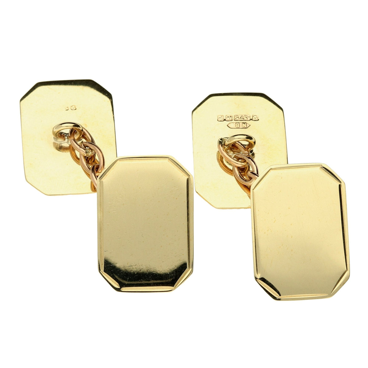 9ct Yellow Gold Rectangular Cufflinks - 3.8g